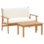 Set de sofá de jardín de 4 piezas con cojines de madera maciza de acacia | Foro24.es | Tu tienda online para hogar, jardín y más Foro24.es
