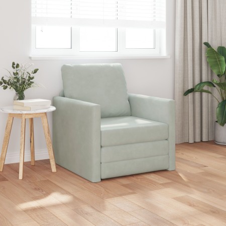 Sofá de suelo convertible  de terciopelo 74x77x81 cm Gris Claro | Foro24.es | Tu tienda online para hogar, jardín y más Foro24.es