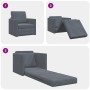 Sofá en el suelo convertible de terciopelo 74x77x81 cm gris