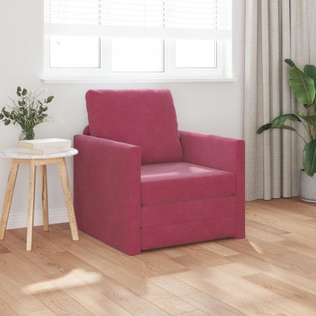 Sofá Cama 2-en-1 Rojo Vino 74x77x81 cm Terciopelo | Foro24.es | Tu tienda online para hogar, jardín y más Foro24.es