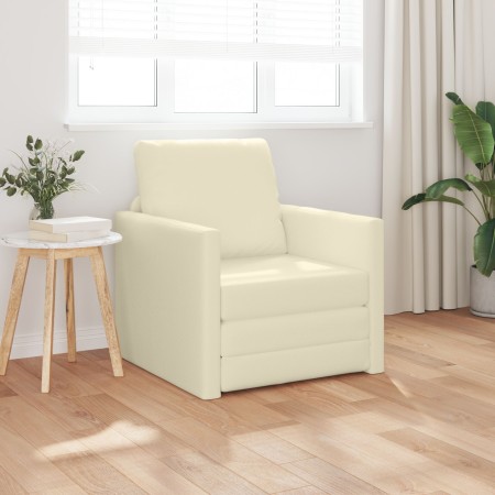 Sofá cama 2 en 1 crema 74x77x81 cm cuero sintético | Foro24.es | Tu tienda online para hogar, jardín y más Foro24.es