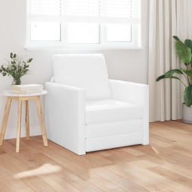 Sofá Cama de Piso 2 en 1 Blanco 74x77x81 cm Cuero