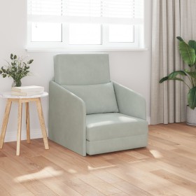 Sofá Cama de Piso 2 en 1 Gris Claro 65x80x83 cm