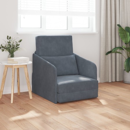 Sofá Cama 2-en-1 Gris Oscuro 65x80x83 cm Terciopelo | Foro24.es | Tu tienda online para hogar, jardín y más Foro24.es