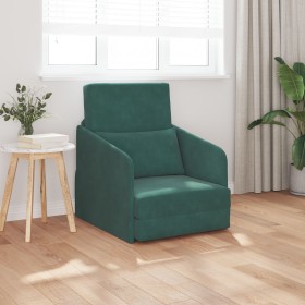 Sofá Cama 2 en 1 Verde Oscuro 65x80x83 cm de Terciopelo