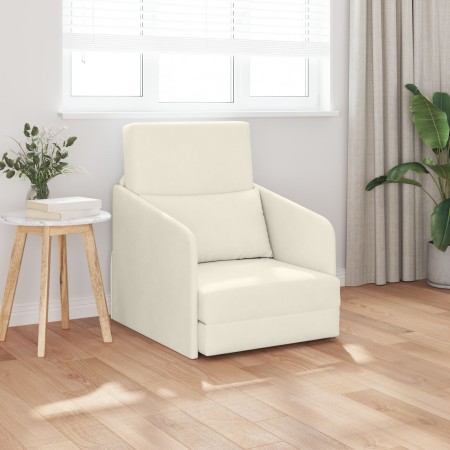 Sofá Cama de Piso 2 en 1 Crema 65x80x83 cm Terciopelo