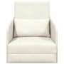 Sofá Cama de Piso 2 en 1 Crema 65x80x83 cm Terciopelo
