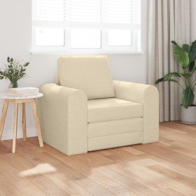 Sofá Cama de Suelo 2 en 1 Crema 98x71x83 cm Tela