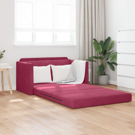 Sofá Cama de Piso 2-en-1 Vino Rojo 124x204x61 cm Terciopelo by , Sofas - Ref: Foro24-4106705, Price: 189,23 €, Discount: %