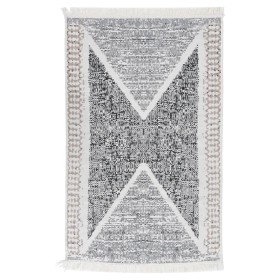 Alfombra de algodón negra y gris 160x230 cm de vidaXL, Alfombras - Ref: Foro24-340091, Precio: 54,47 €, Descuento: %