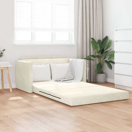 Sofá de piso 2 en 1 Crema 124x204x61 cm Terciopelo | Foro24.es | Tu tienda online para hogar, jardín y más Foro24.es