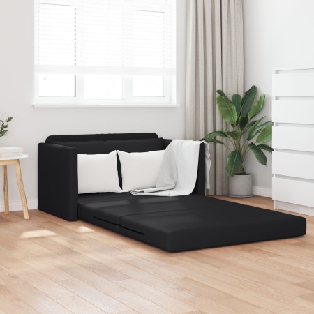 Sofá de piso cama 2 en 1 negro 124x71x78 cm cuero sintético by , Sofas - Ref: Foro24-4106713, Price: 193,96 €, Discount: %