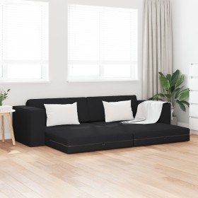 Sofá Cama de Suelo 2 en 1 Negro 245x150x60.5 cm Tela de , Sofás - Ref: Foro24-4106717, Precio: 263,80 €