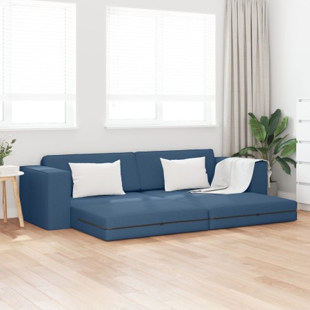 Sofá Cama de Piso 2-en-1 Azul 245x150x60.5 cm Tela von , Sofas - Ref: Foro24-4106722, Preis: 287,76 €, Rabatt: %