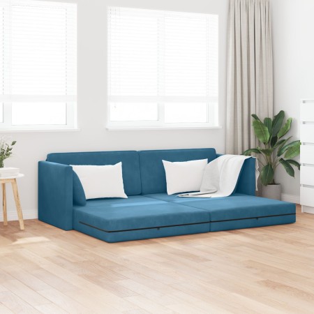 Sofá Cama 2 en 1 Azul 213x144x60 cm Terciopelo | Foro24.es | Tu tienda online para hogar, jardín y más Foro24.es