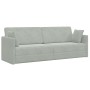 Sofá Cama 2 en 1 Gris Claro 213x144x60 cm de Terciopelo by , Sofas - Ref: Foro24-4106726, Price: 281,99 €, Discount: %