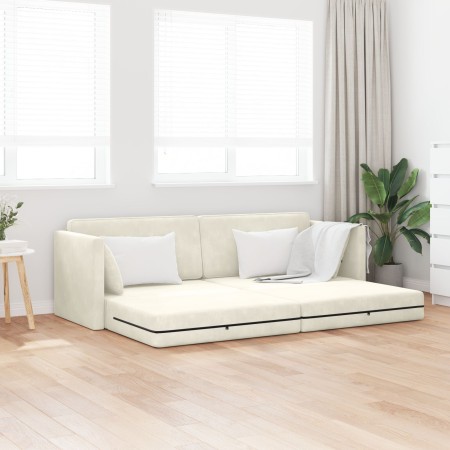 Sofá Cama 2 en 1 Crema 213x144x60 cm Terciopelo von , Sofas - Ref: Foro24-4106732, Preis: 281,99 €, Rabatt: %