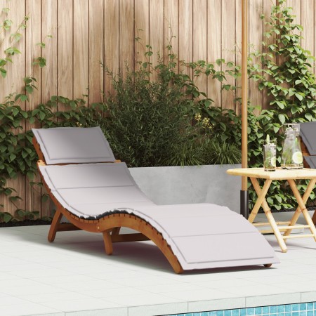 Tumbona  con cojín gris claro de madera de acacia maciza | Foro24.es | Tu tienda online para hogar, jardín y más Foro24.es