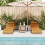 Juego de Tumbona de 3 Piezas con Mesa Lateral de Madera Maciza de Acacia | Foro24.es | Tu tienda online para hogar, jardín y más Foro24.es