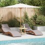Tumbonas con cojines 2 pcs color taupe, de madera maciza de acacia by , Loungers - Ref: Foro24-4107098, Price: 260,13 €, Disc...