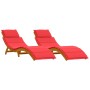 Tumbonas con cojines (2 unidades) de madera maciza de acacia roja by , Loungers - Ref: Foro24-4107099, Price: 278,12 €, Disco...