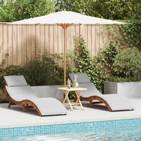 Tumbonas con Cojines 2 pcs Gris Claro Madera Maciza de Acacia de , Tumbonas - Ref: Foro24-4107100, Precio: 259,40 €, Descuent...