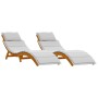 Tumbonas con Cojines 2 pcs Gris Claro Madera Maciza de Acacia by , Loungers - Ref: Foro24-4107100, Price: 259,40 €, Discount: %