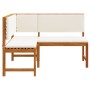 Banco de Jardín Esquinero con Cojines 140x100x91 cm de Madera Sólida de Acacia von , Modulare Sofas für den Außenbereich - Re...