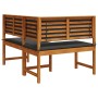 Banco Esquinero de Jardín con Cojines 140x100x91 cm de Madera Sólida de Acacia von , Modulare Sofas für den Außenbereich - Re...