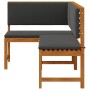 Banco Esquinero de Jardín con Cojines 140x100x91 cm de Madera Sólida de Acacia von , Modulare Sofas für den Außenbereich - Re...
