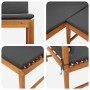 Banco Esquinero de Jardín con Cojines 140x100x91 cm de Madera Sólida de Acacia von , Modulare Sofas für den Außenbereich - Re...