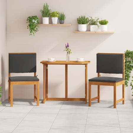 Sillas de jardín sin brazos con cojines de madera maciza de acacia, 2 piezas von , Modulare Sofas für den Außenbereich - Ref:...