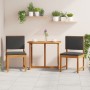 Sillas de jardín sin brazos con cojines de madera maciza de acacia, 2 piezas von , Modulare Sofas für den Außenbereich - Ref:...