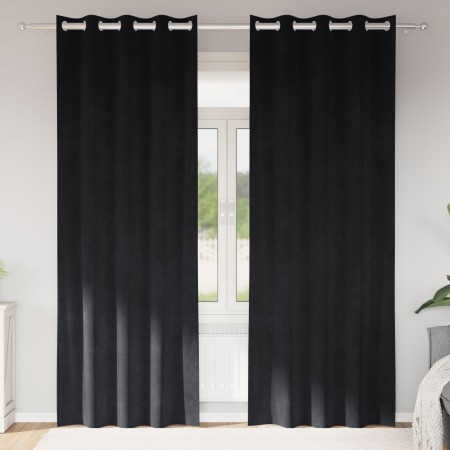 Cortinas Blackout con Ojales 2 pcs de Terciopelo Negro by , Curtains and curtains - Ref: Foro24-4107167, Price: 37,63 €, Disc...
