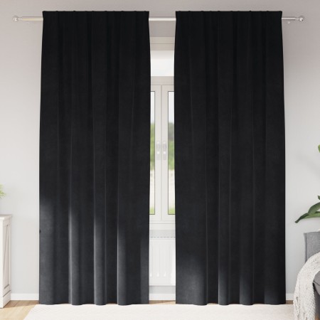 Cortinas blackout con cinta superior 2 pcs de terciopelo negro by , Curtains and curtains - Ref: Foro24-4107172, Price: 36,77...