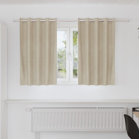 Cortinas Opacas con Ojales 2 pcs Crema Terciopelo by , Curtains and curtains - Ref: Foro24-4107178, Price: 28,50 €, Discount: %