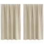 Cortinas Opacas  con Cinta Superior 2 pcs de Terciopelo Crema | Foro24.es | Tu tienda online para hogar, jardín y más Foro24.es