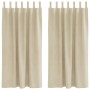 Cortinas Opacas  con Lazos 2 pcs de Terciopelo Crema | Foro24.es | Tu tienda online para hogar, jardín y más Foro24.es