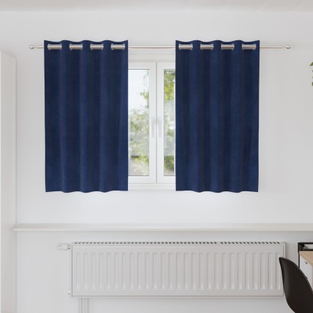 Cortinas opacas  con ojales 2 pcs de terciopelo azul oscuro | Foro24.es | Tu tienda online para hogar, jardín y más Foro24.es
