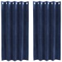 Cortinas Opacas  con Ojetes 2 pcs de Terciopelo Azul Oscuro | Foro24.es | Tu tienda online para hogar, jardín y más Foro24.es