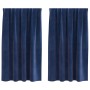 Cortinas Blackout  con cinta superior 2 pcs terciopelo azul oscuro | Foro24.es | Tu tienda online para hogar, jardín y más Foro24.es