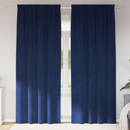 Cortinas Opacas  con Cinta Superior 2 pcs de Terciopelo Azul Oscuro | Foro24.es | Tu tienda online para hogar, jardín y más Foro24.es