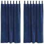 Cortinas opacas  con lazos de suspensión 2 pcs de terciopelo azul oscuro | Foro24.es | Tu tienda online para hogar, jardín y más Foro24.es