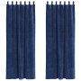 Cortinas Opacas  con Lazos de Colgar 2 pcs de Terciopelo Azul Oscuro | Foro24.es | Tu tienda online para hogar, jardín y más Foro24.es