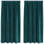 Cortinas Opacas con cinta en la parte superior, 2 piezas, Verde Oscuro, Terciopelo von , Vorhänge und Gardinen - Ref: Foro24-...