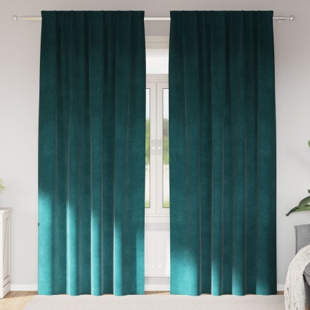 Cortinas Opacas  con cinta superior 2 pcs de terciopelo verde oscuro | Foro24.es | Tu tienda online para hogar, jardín y más Foro24.es