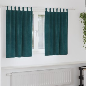 Cortinas opacas con lazos colgantes 2 pcs de