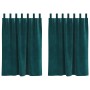 Cortinas opacas  con lazos colgantes 2 pcs de terciopelo verde oscuro | Foro24.es | Tu tienda online para hogar, jardín y más Foro24.es