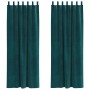 Cortinas blackout  con lazos colgantes 2 pcs Verde Oscuro Terciopelo | Foro24.es | Tu tienda online para hogar, jardín y más Foro24.es