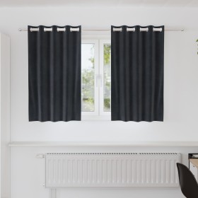 Cortinas Opacas con Ojales 2 pcs Gris Oscuro Terciopelo von , Vorhänge und Gardinen - Ref: Foro24-4107223, Preis: 28,50 €, Ra...